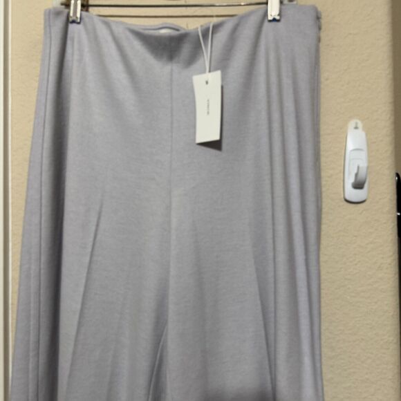 NEW VINCE Wool Flannel Wide Leg Pants Grey sz 12 $395 RV tall quiet luxury - Picture 3 of 9